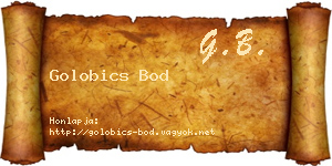 Golobics Bod névjegykártya